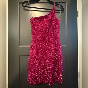 Midnight Doll- NWOT Pink Sequin Dress